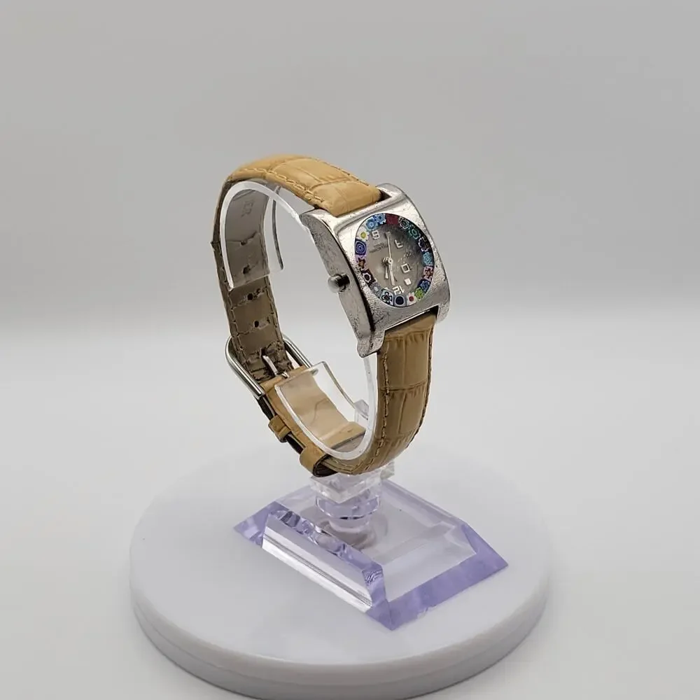 Antica Murrina Queen Italian Murano Glass Mosaic Dial Square Watch New Battery